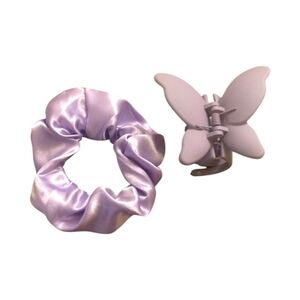 Purple Butterfly Hair Clip & Scrunchie Bundle